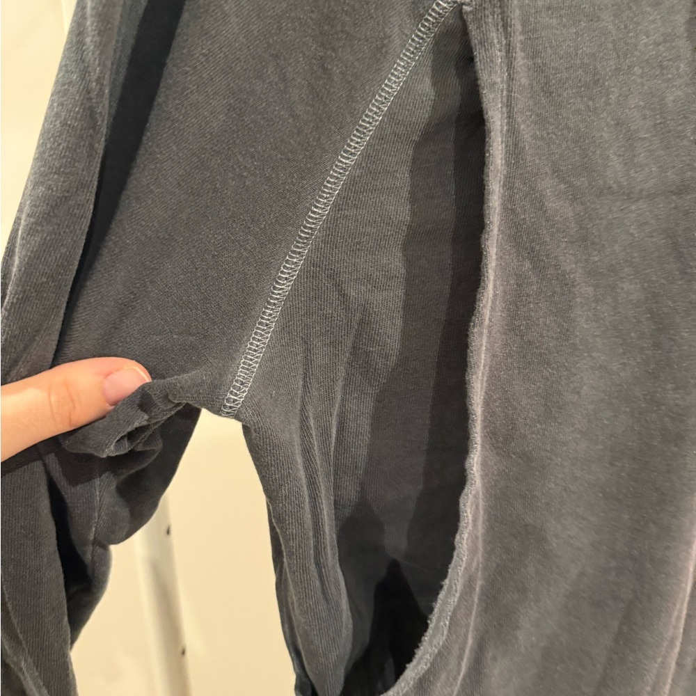 Washed Slate Crewneck Maternity Sweatshirt - Picture 4 of 4
